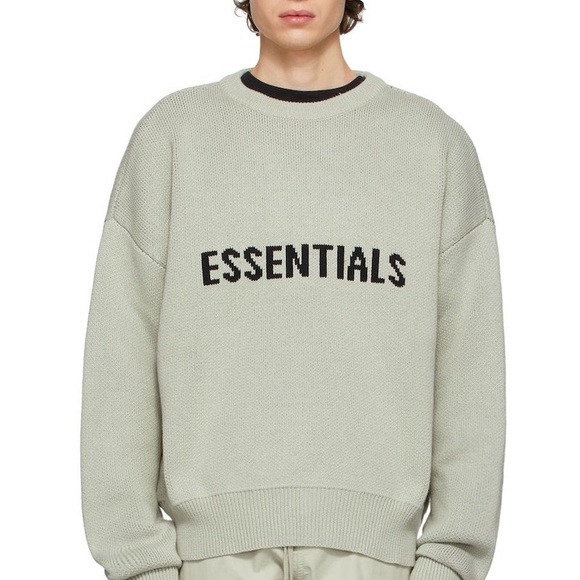 Fear of God ESSENTIALS Knit Sweater moss sz XL black -